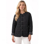 Women's Quilted Jacket Snap-Button Relaxed Fit