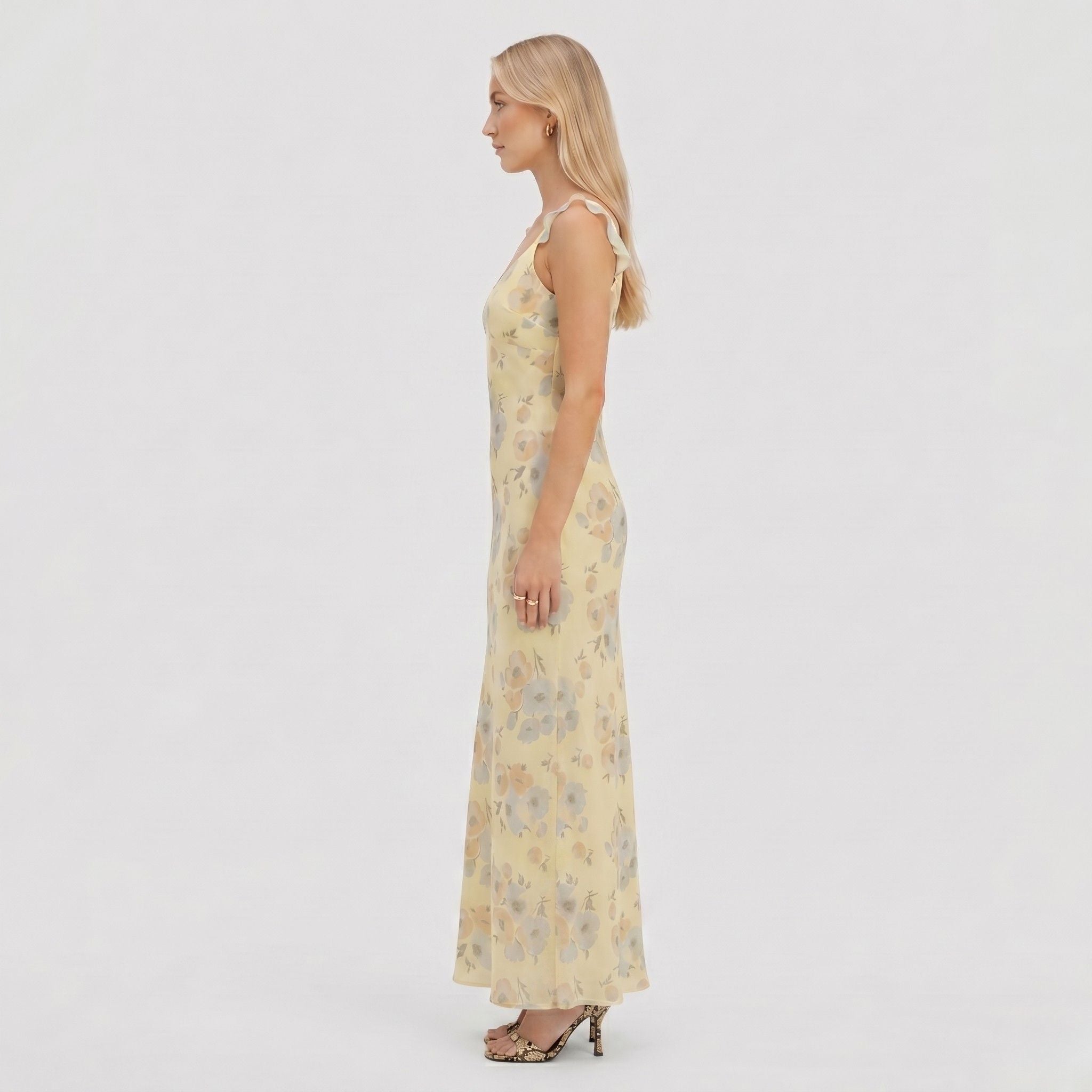 Women's Floral Maxi Dress V-Neck