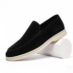 Women's Suede Slip-On Loafers Moccasin Stitch Flatform Sole