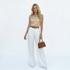 Monterelle | Women’s Satin Blouse Elegant Silky Top Smart Casual Wear