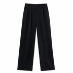 Women's High-Waist Trousers Pleated Wide-Leg Tailored Fit