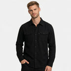 Men's Long Sleeve Overshirt Snap-Button Regular Fit