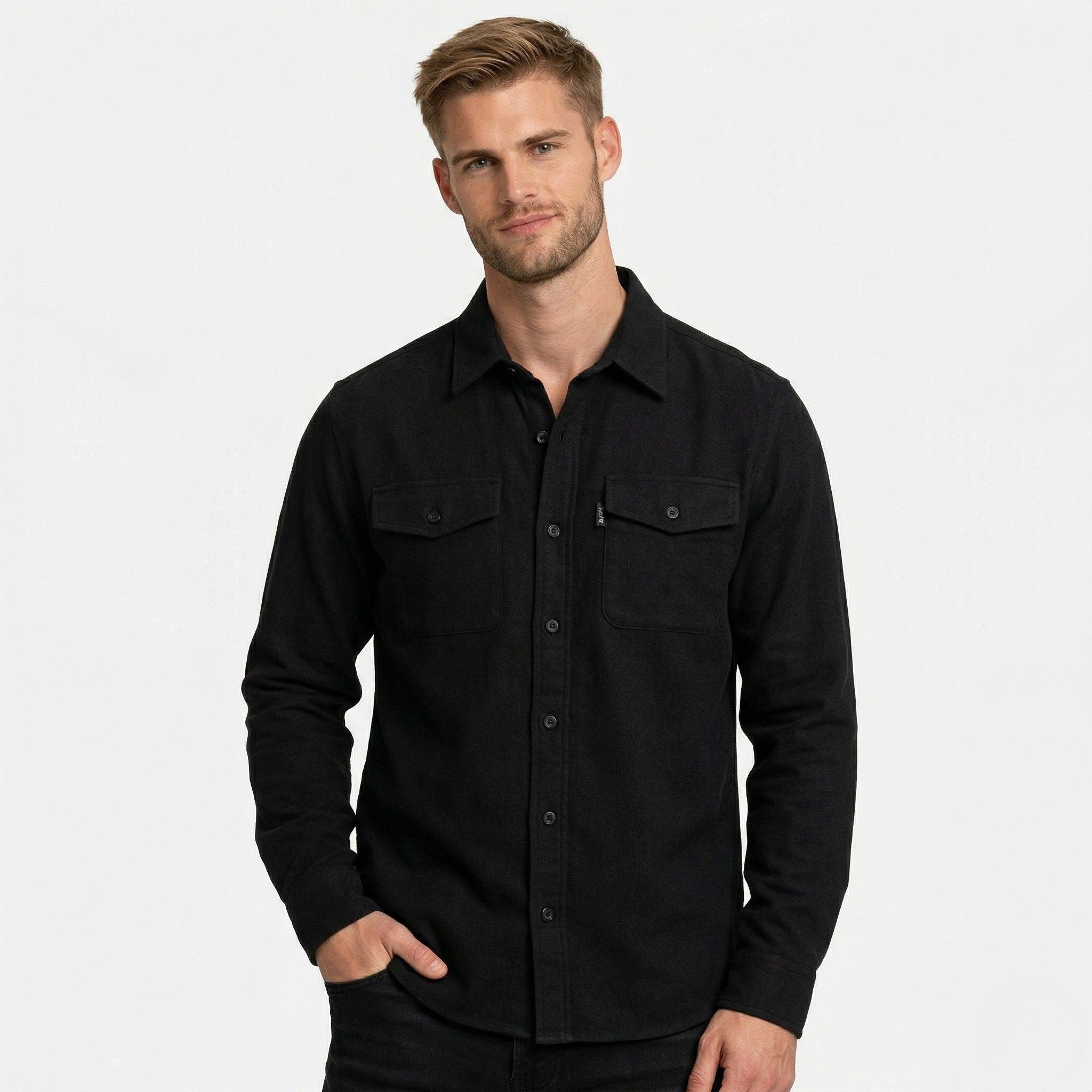 Monterelle | Men’s Cotton Shirt Jacket Classic Fit Button Front