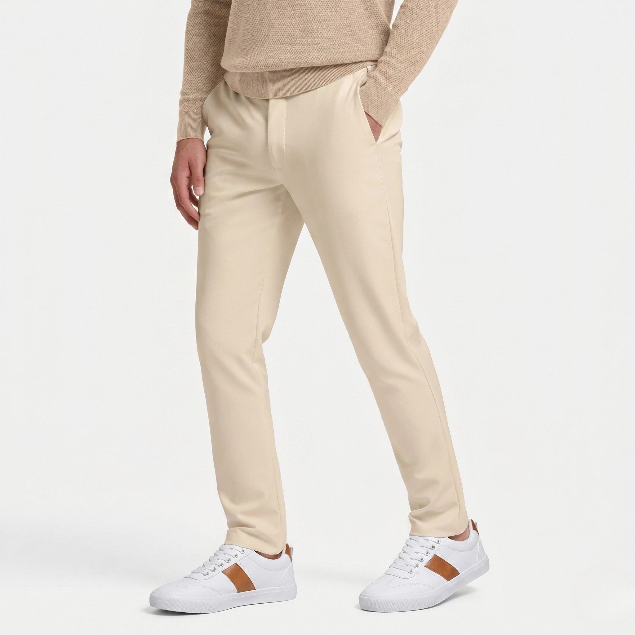 Men's Low Sneakers Lace-Up Stripe Contrast Panel