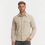 Men's Overshirt Corduroy Long Sleeve Button-Down Regular Fit