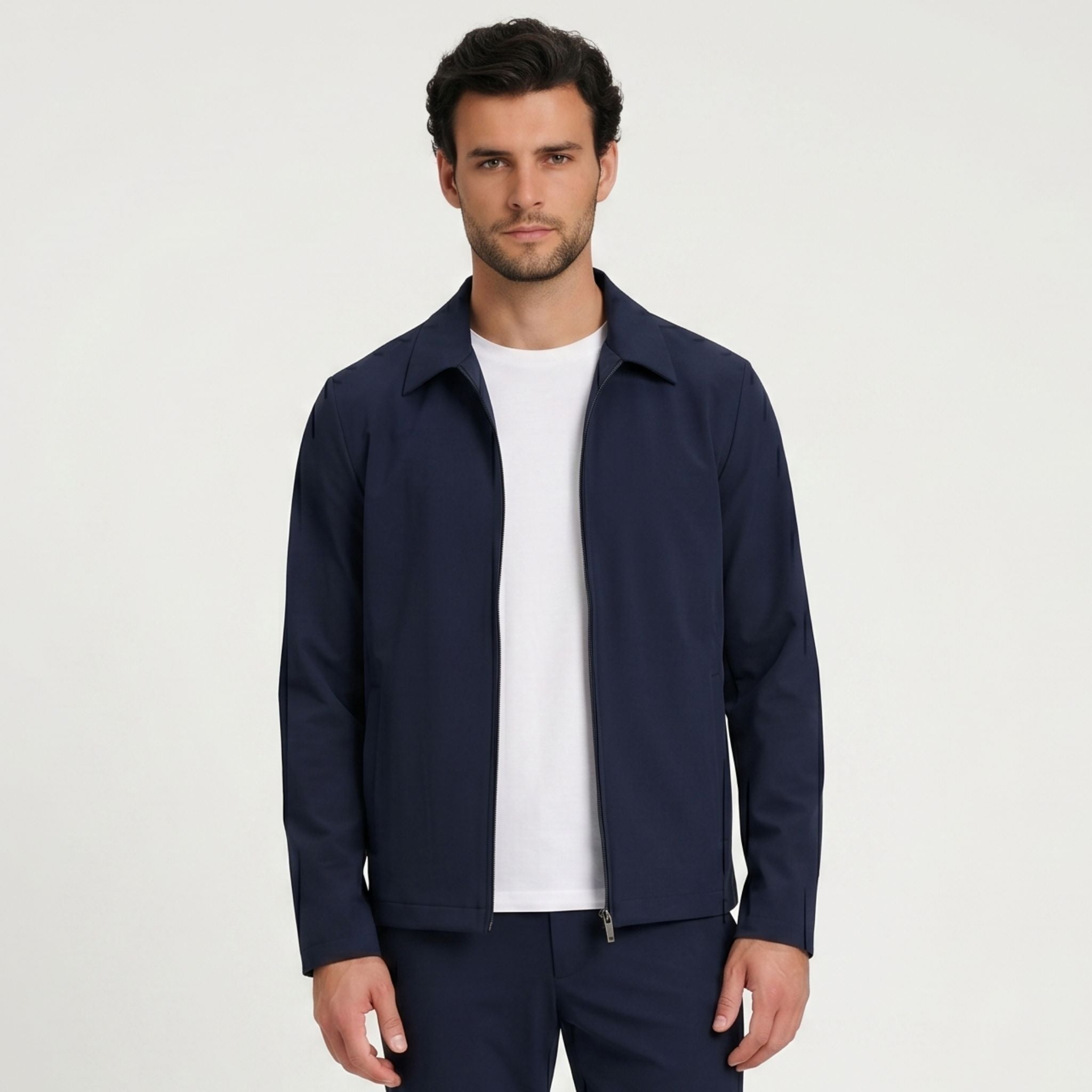 Monterelle | Classic Lapel Jacket Men Full Zip Smart Casual Fit