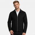 Men's Wool-Blend Harrington Jacket Full-Zip Point Collar Regular Fit