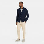 Men's Knit Cardigan Ribbed Patch Pocket Regular Fit