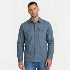 Men's Long Sleeve Overshirt Snap-Button Regular Fit