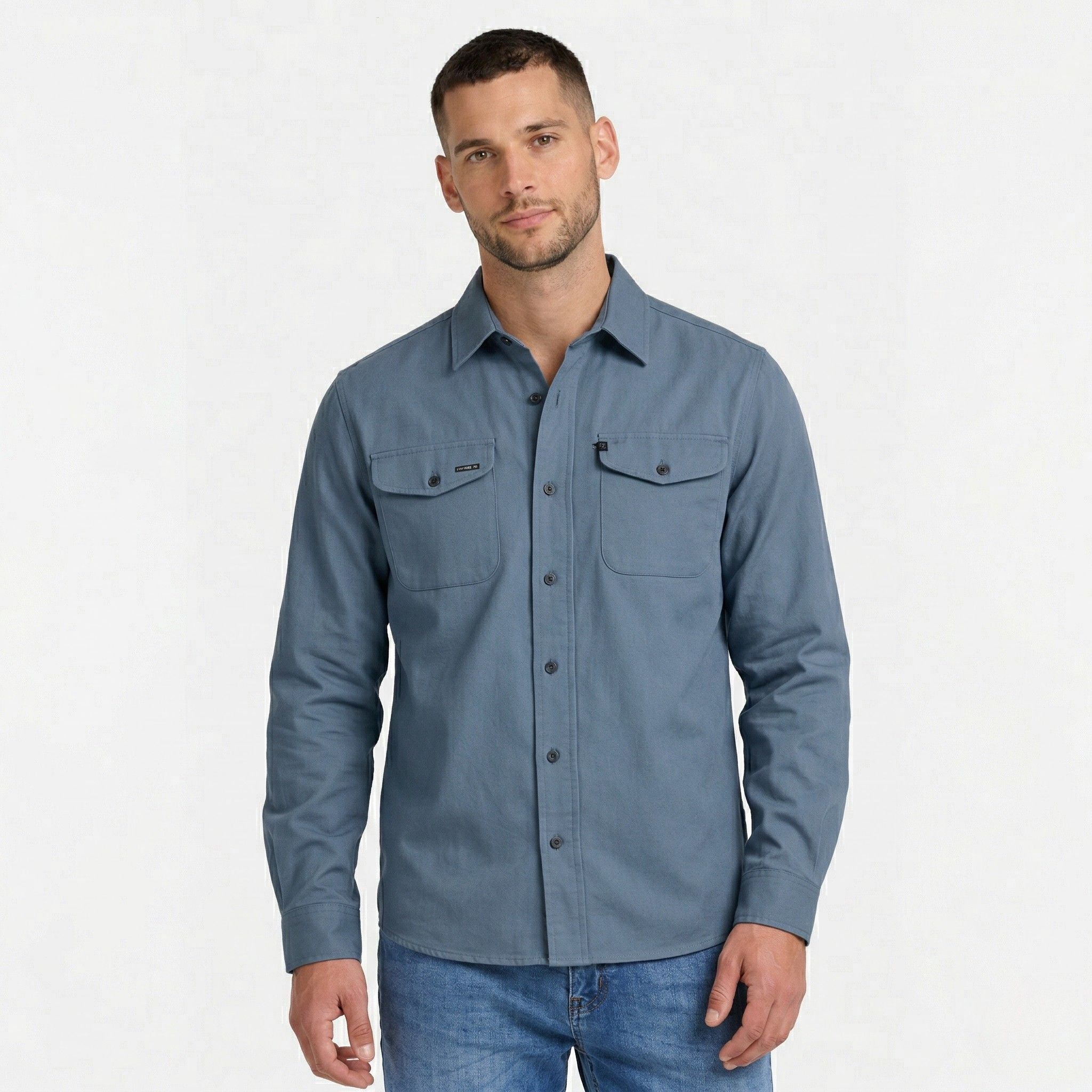 Monterelle | Men’s Cotton Shirt Jacket Classic Fit Button Front