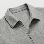 Men's Wool-Blend Harrington Jacket Full-Zip Point Collar Regular Fit
