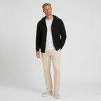 Men's Knit Cardigan Ribbed Hooded Button-Front Regular Fit