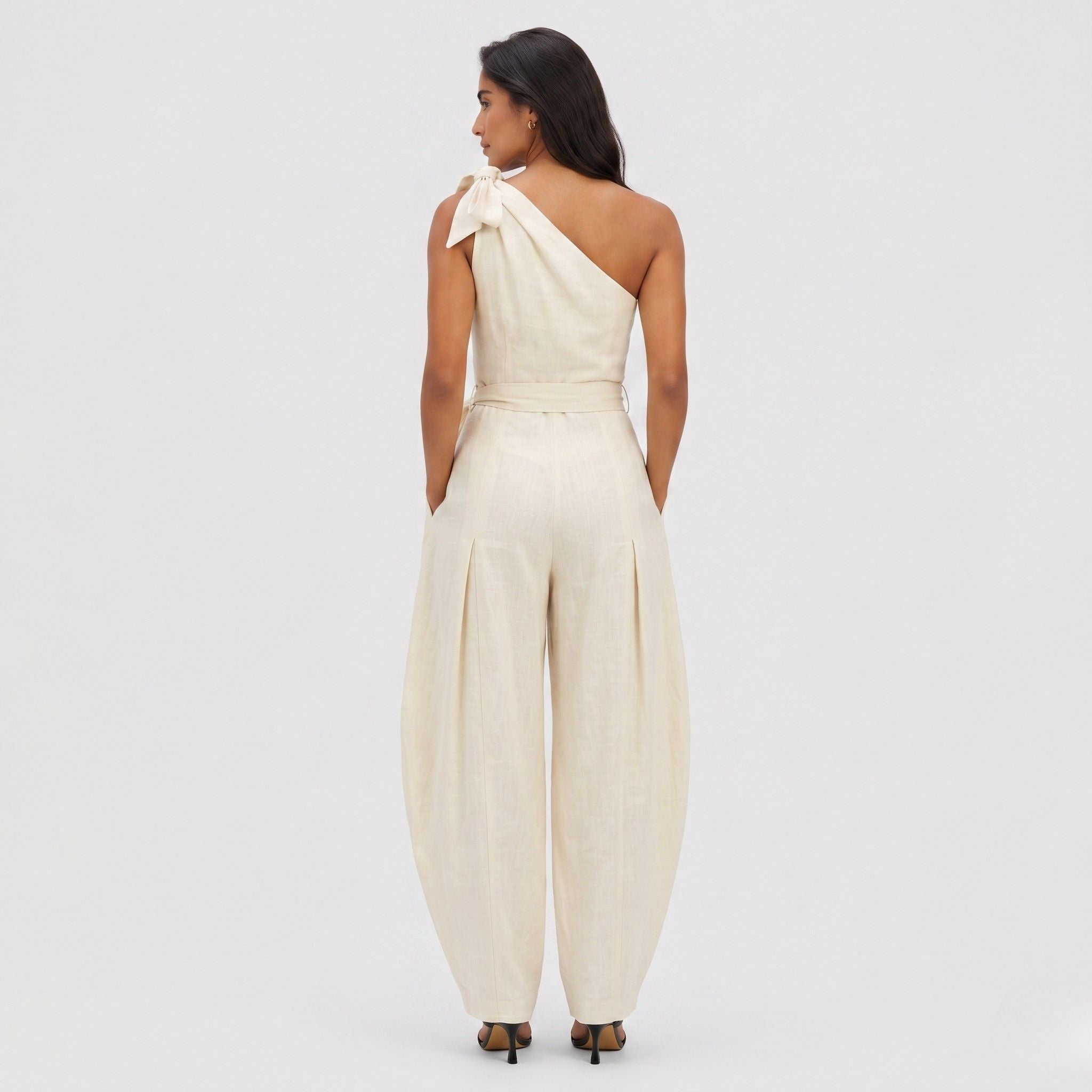 Women's Jumpsuit Dress Tie Waist Leg Relaxed Fit