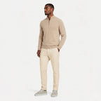 Men's Knit Jumper Quarter-Zip Funnel Neck Regular Fit