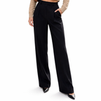 Women's High-Waist Trousers Pleated Wide-Leg Tailored Fit