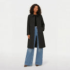 Women's Trench Coat Single-Breasted Longline with Pointed Collar Tailored Fit