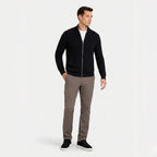 Men's Knit Cardigan Ribbed Zip Regular Fit
