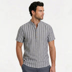 Monterelle | Men’s Striped Short Sleeve Shirt Lightweight Summer Cotton