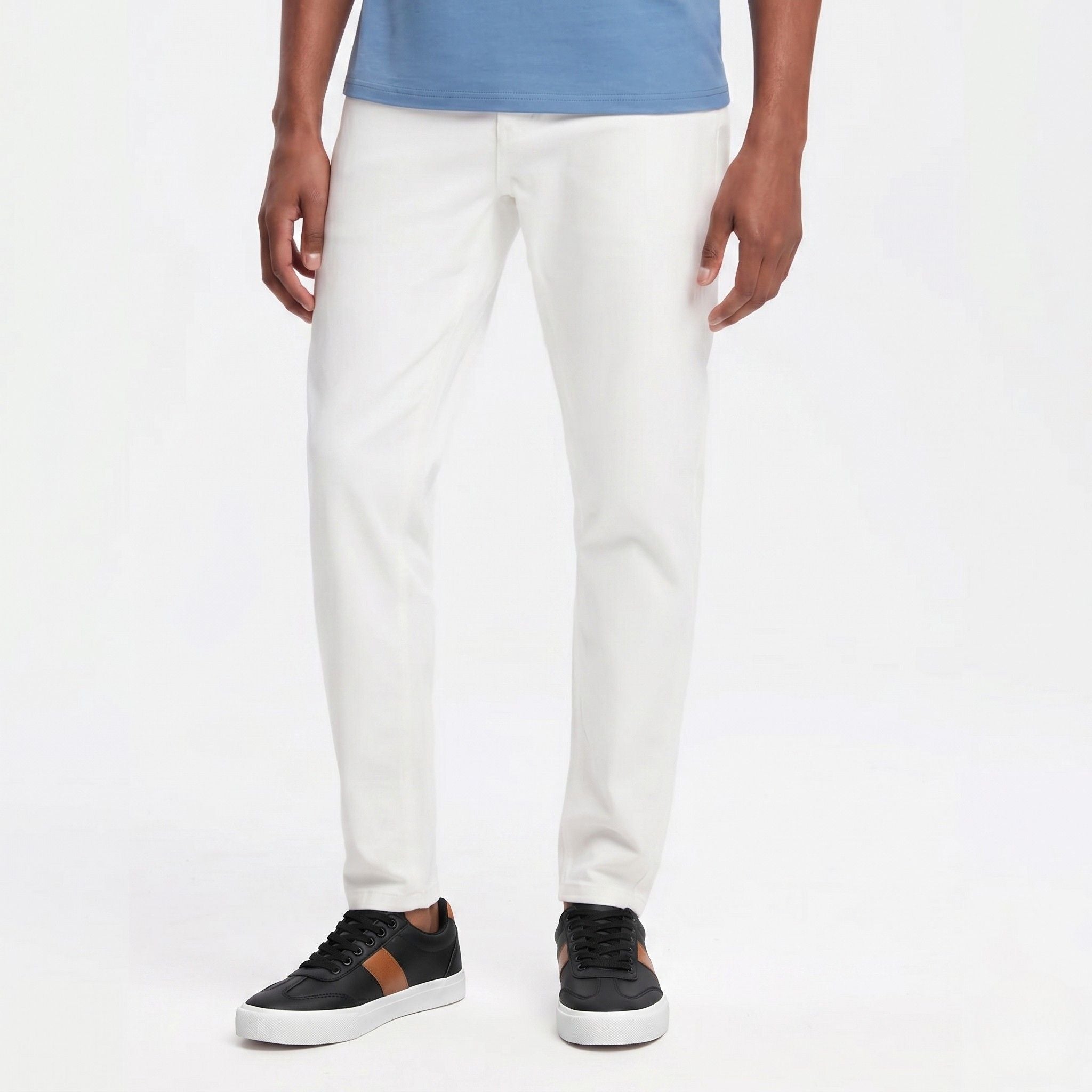 Men's Low Sneakers Lace-Up Stripe Contrast Panel