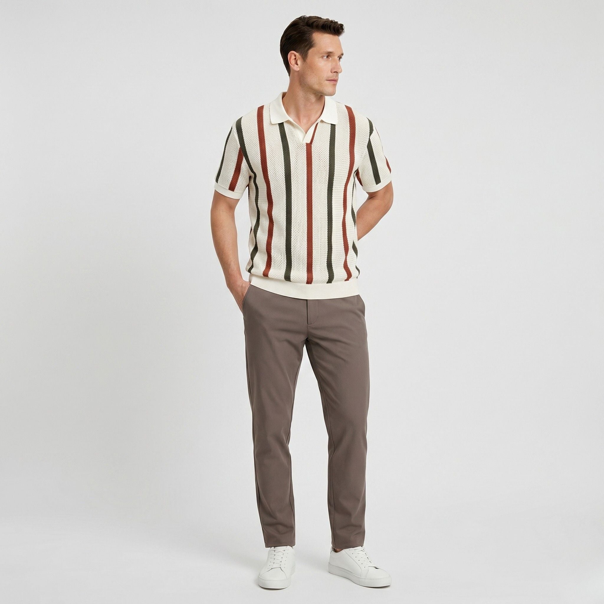 Monterelle | Men’s Knit Polo Jumper Breathable Cotton Smart Casual Outfit