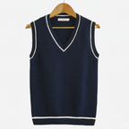 Monterelle | Men's Classic Wool Sweater Vest V Neck Business Casual Knit