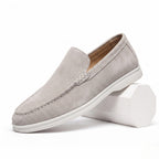 Women's Suede Slip-On Loafers Moccasin Stitch Flatform Sole