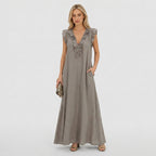 Women's Ruffle Maxi Dress Sleeveless Relaxed Fit