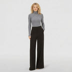 Women's Ribbed Skivvy Jumper Neck Ribbed Long Sleeve