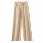 Women's Knitted Trousers Drawstring Wide-Leg Fit
