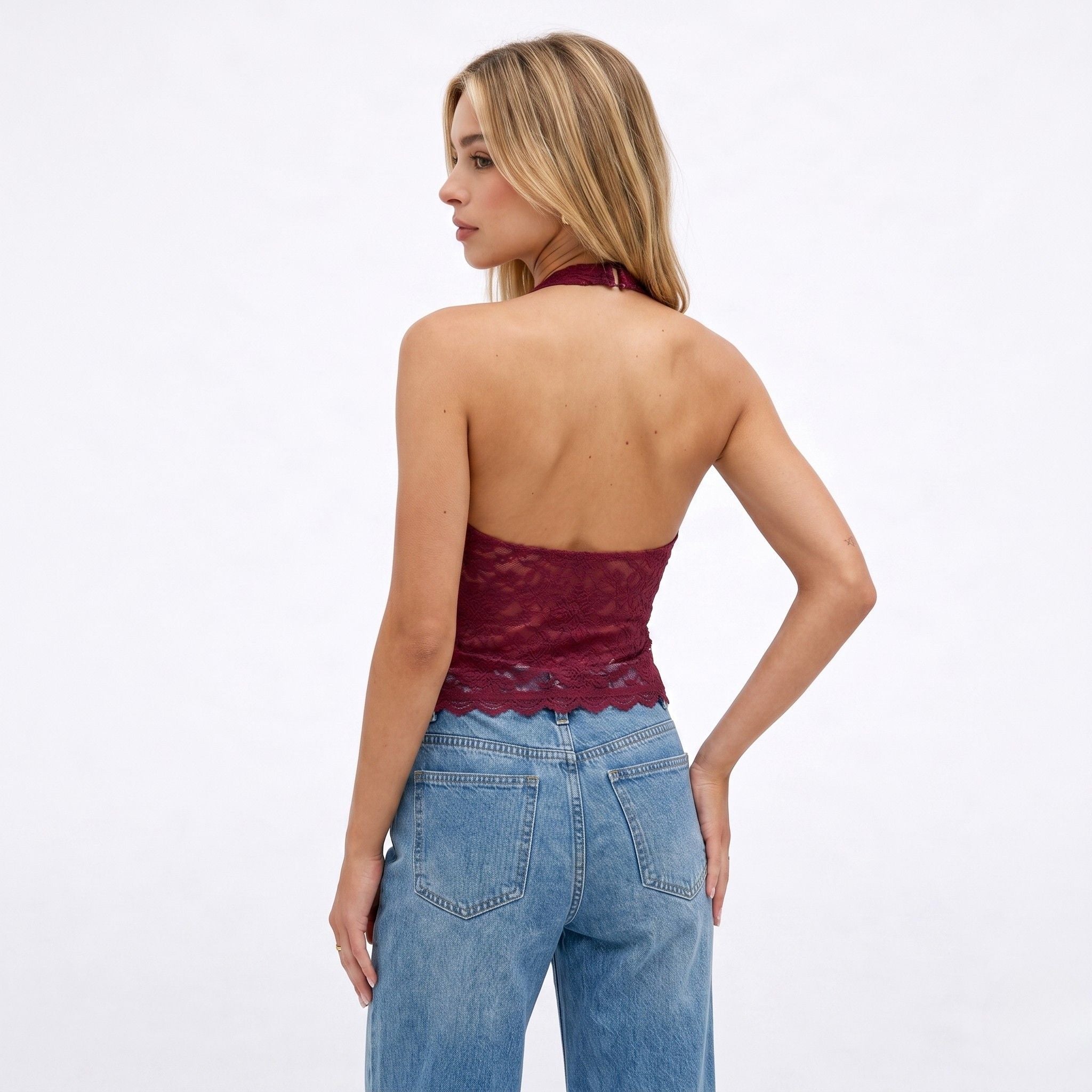 Women's Lace Top Halter Neck
