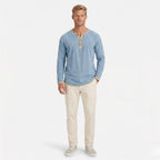 Men's Henley Shirt Long Sleeve Regular Fit