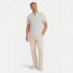 Monterelle | Men’s Striped Short Sleeve Shirt Lightweight Summer Cotton