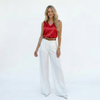 Monterelle | Women’s Satin Blouse Elegant Silky Top Smart Casual Wear