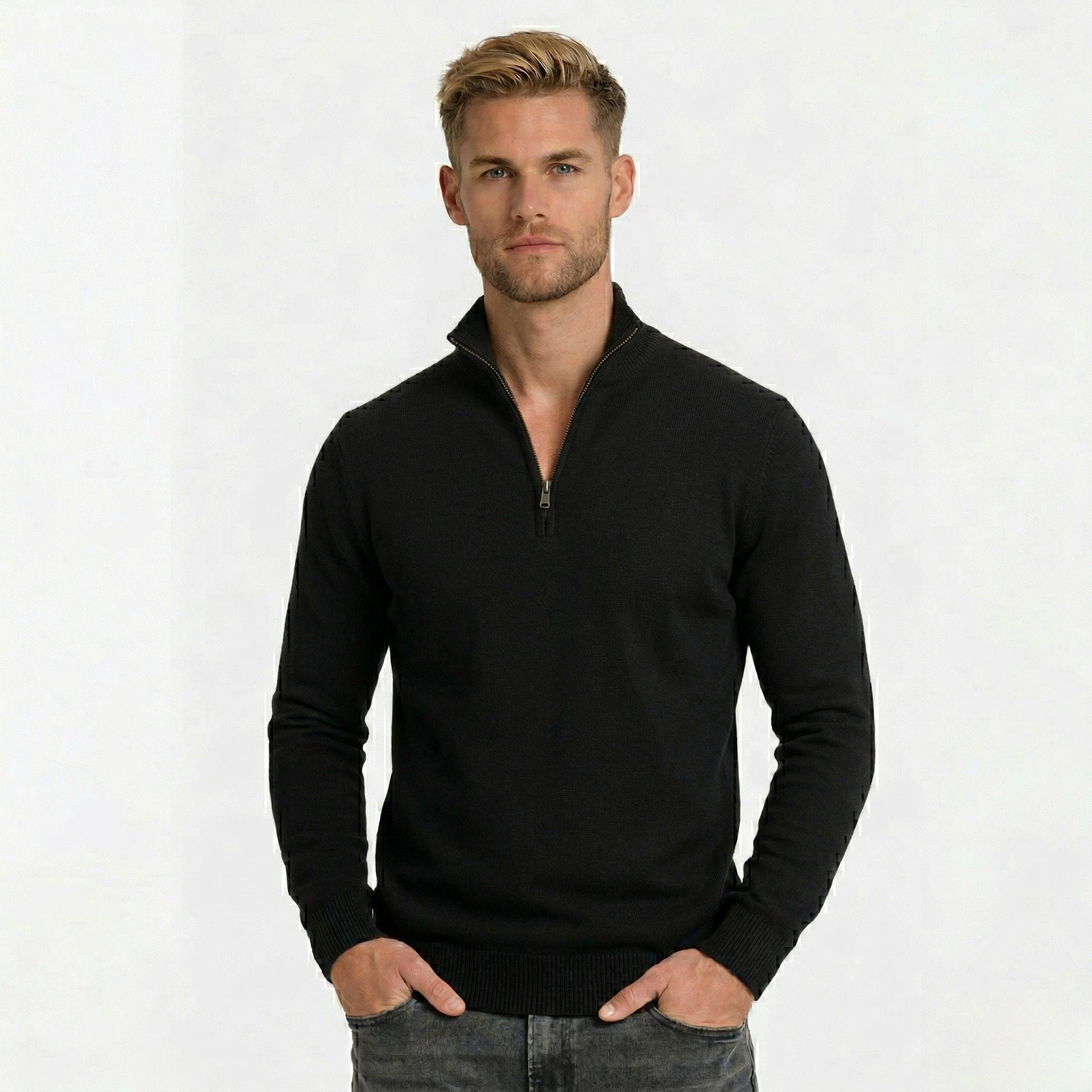 Men’s Zip Up Jumper Comfortable Knit for Daily Wear