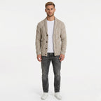 Monterelle | Men's Cable Knit Shawl Collar Cardigan Regular Fit