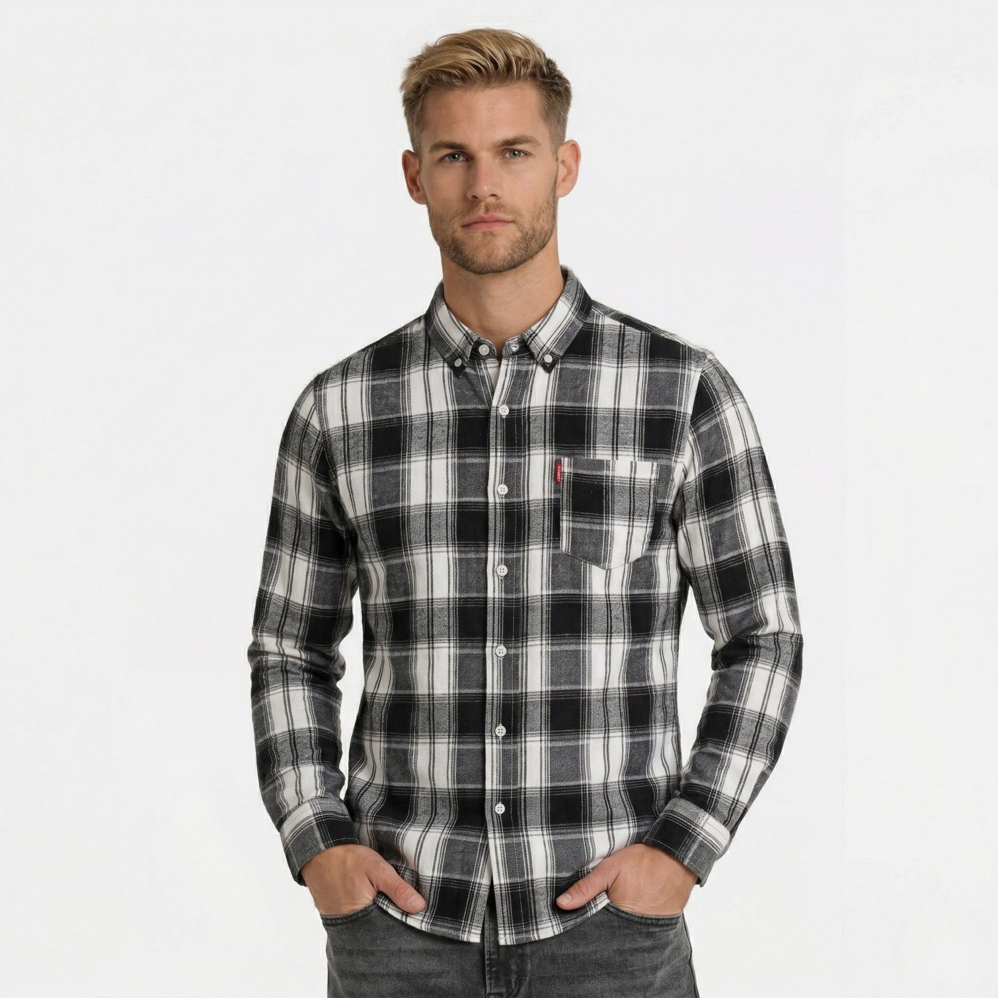 Monterelle | Men’s Plaid Shirt Cotton Lightweight Breathable Casual Fit