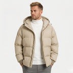 Men's Puffer Jacket Hood Zip-Up Regular Fit