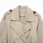 Women's Trench Coat Double-Breasted Belted Longline Relaxed Fit
