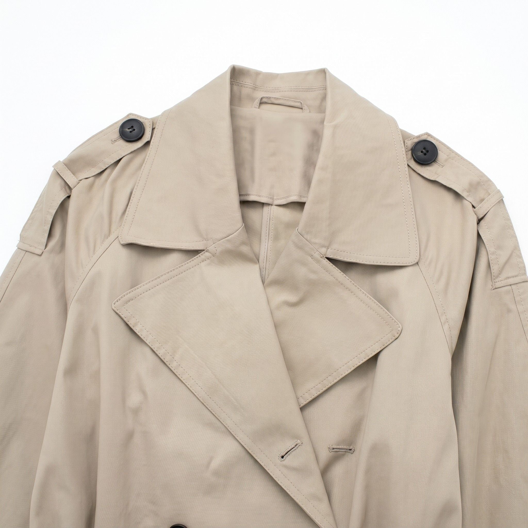 Women's Trench Coat Double-Breasted Belted Longline Relaxed Fit