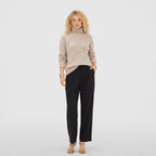 Women's Turtleneck Knit Jumper Basketweave Regular Fit