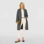 Women's Wool-Blend Coat Notch Lapel Relaxed Fit