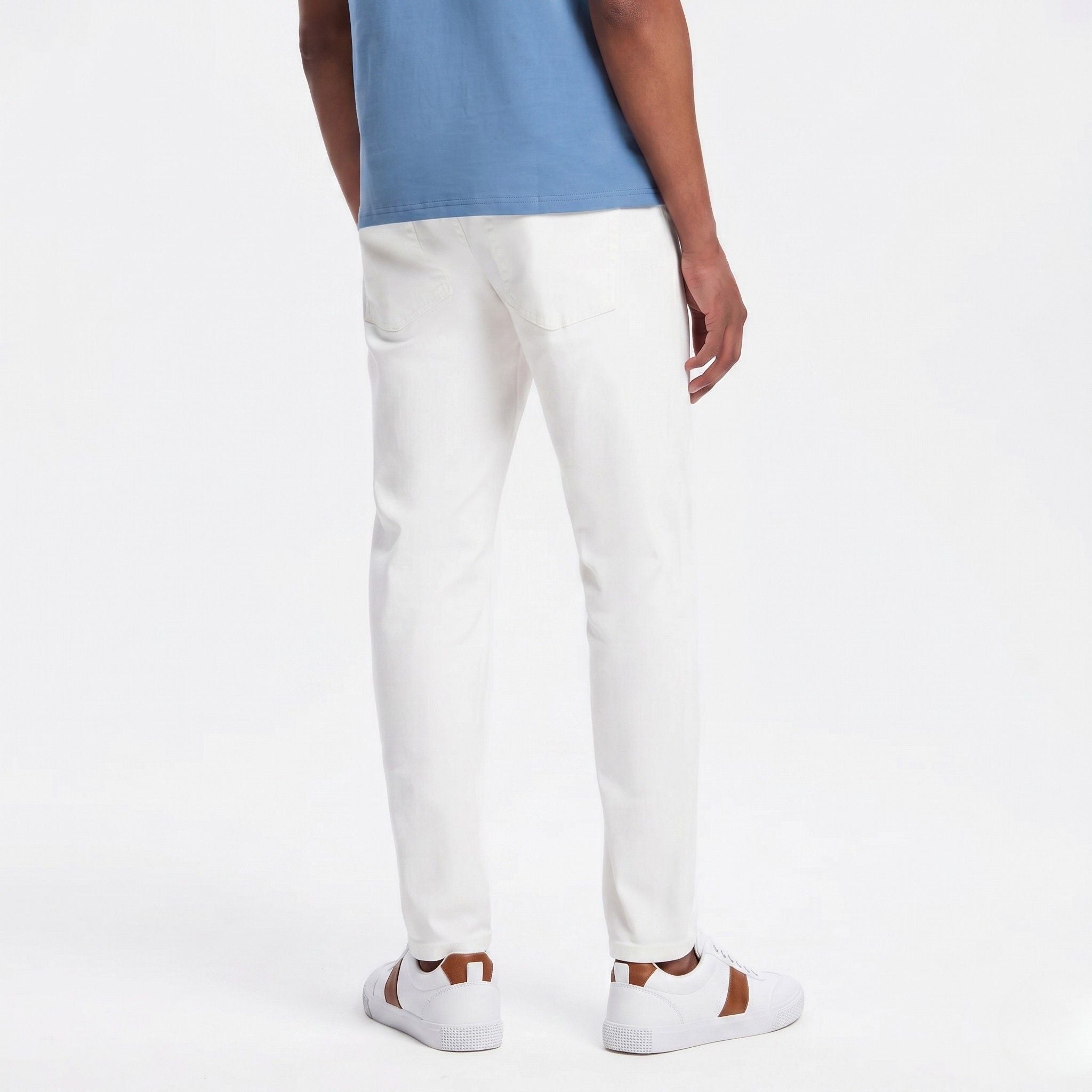 Men's Low Sneakers Lace-Up Stripe Contrast Panel