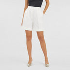 Women's Pleated Tailored Shorts Bermuda High Waist Relaxed Fit