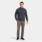 Men's Knit Cardigan Wool-Blend Zip Funnel Neck Regular Fit