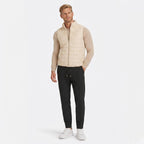 Men's Waffle Knit Trousers Elasticated Drawstring Waist Pintuck Seam Slim Fit