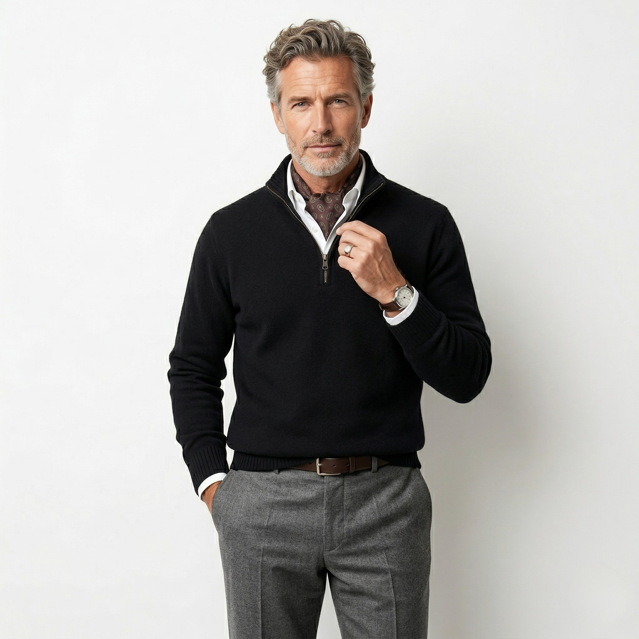 Monterelle | Men’s Zip Up Sweater Comfortable Knit for Daily Wear