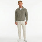 Men's Knit Polo Ribbed Quarter-Zip Relaxed Fit