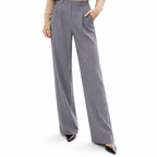 Women's High-Waist Trousers Pleated Wide-Leg Tailored Fit
