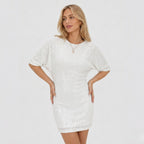 Women's Glitter Mini Dress One-Shoulder Bodycon Fit