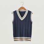 Monterelle | Men's Classic Wool Sweater Vest V Neck Business Casual Knit